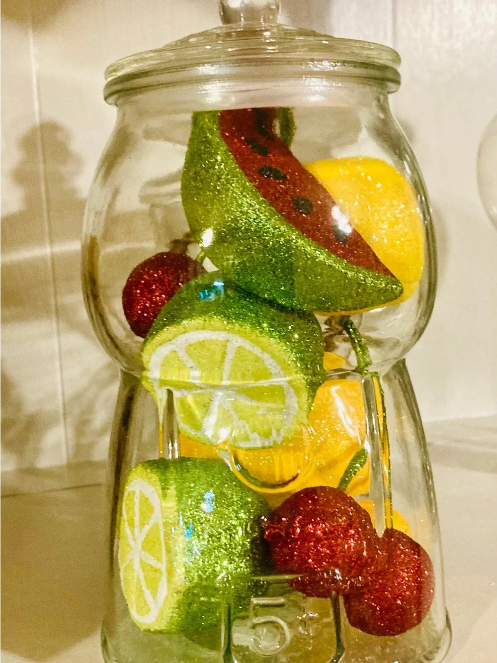 Target Gumball Machine - Clear 8” Gumball already filled w/ colorful fruit decor